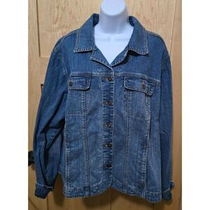 St. Johns Bay Womens Stretch Denim Jacket Size 2X